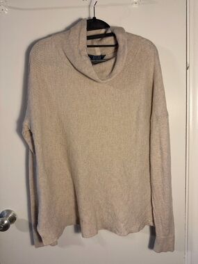Joules Cream Ribbed Knit Cowl Neck sweater size Large (US12)